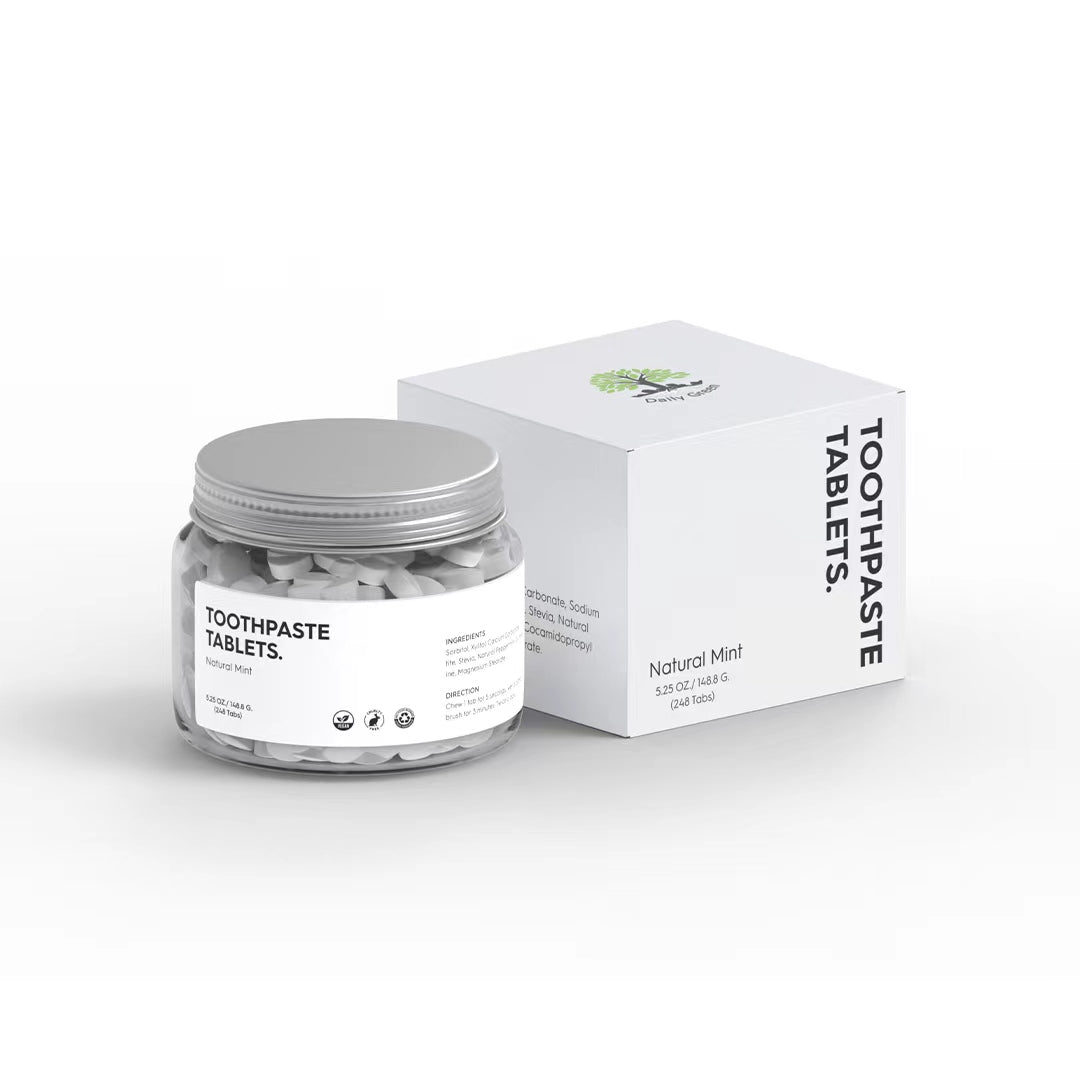 DG-033 Pot en verre 248 comprimés de dentifrice/bain de bouche