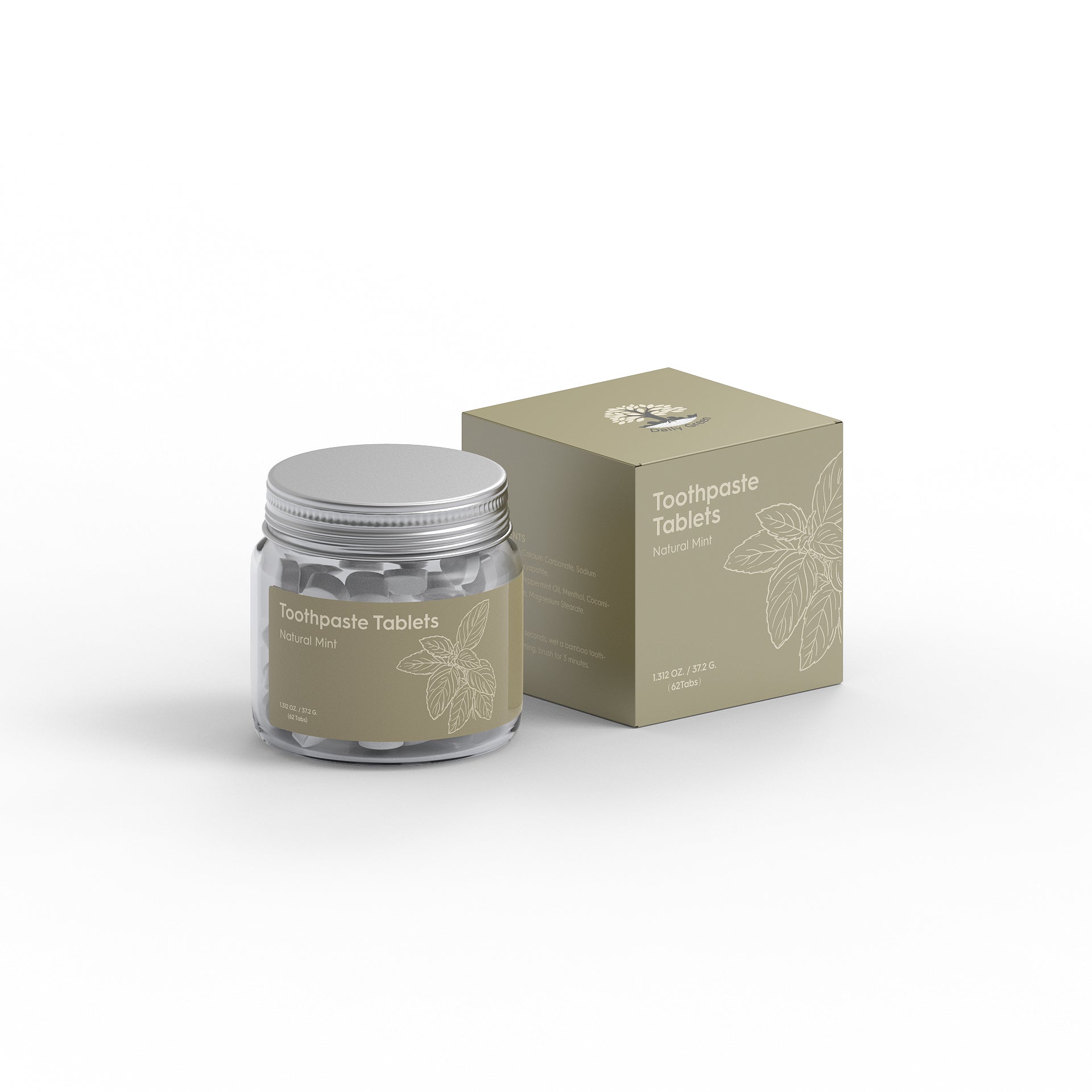 DG11-014 30 comprimés de dentifrice/bain de bouche en flacon de verre